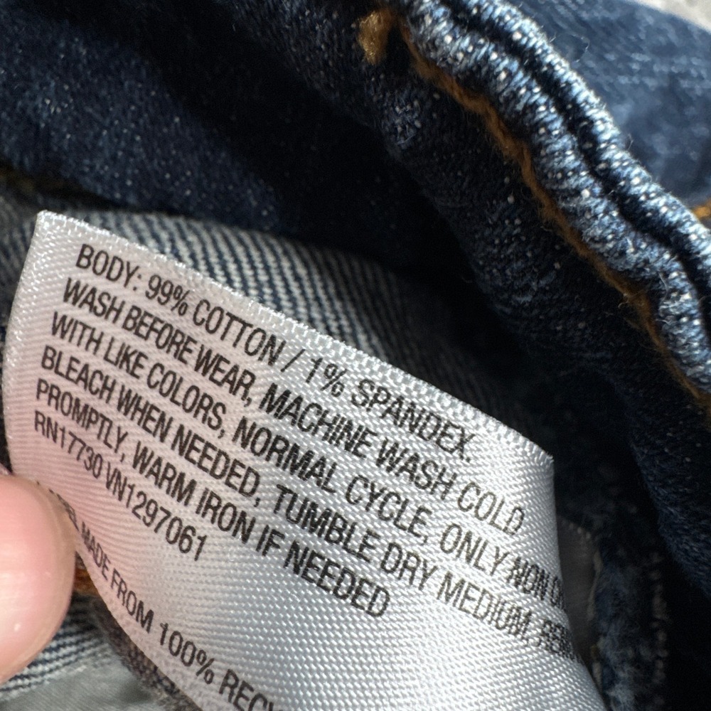 Cat & Jack Boys Size 14 Bootcut Jeans Dark Wash Stretch Denim Adjustable Waist - Picture 8 of 13